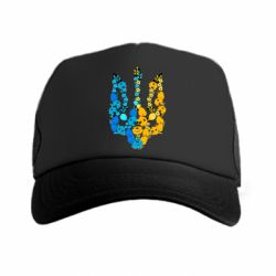 Кепка-тракер Тризуб квіти Україна - PrintSalon