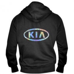 Мужское худи на молнии KIA logo Голограмма-PrintSalon Мужское худи на молнии KIA logo Голограмма