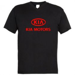 Мужская футболка  с V-образным вырезом Kia Logo - PrintSalon