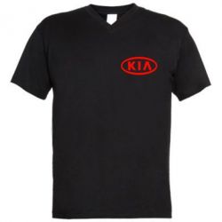 Мужская футболка  с V-образным вырезом KIA Small - PrintSalon