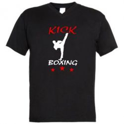 Чоловіча футболка з V-подібним вирізом Kickboxing Fight - PrintSalon