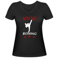 Жіноча футболка з V-подібним вирізом Kickboxing Fight - PrintSalon