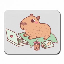 Коврик для мыши Capybara With Laptop - PrintSalon
