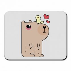 Коврик для мыши Капибара с цыпленком - PrintSalon