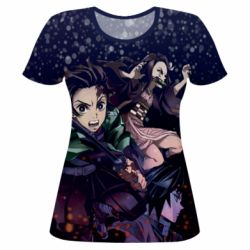 Жіноча 3D футболка Kimetsu no yaiba characters - PrintSalon