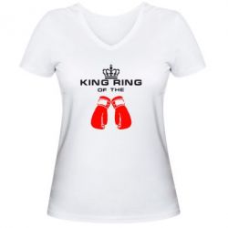Женская футболка с V-образным вырезом King Ring - PrintSalon