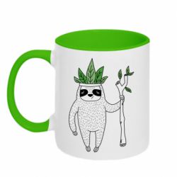 Чашка двухцветная 320ml King sloths - PrintSalon
