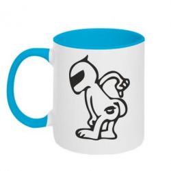 Чашка двухцветная 320ml Kiss my racer`s ass - PrintSalon