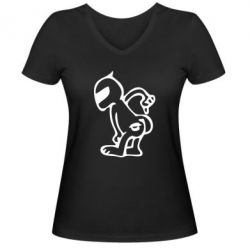 Женская футболка с V-образным вырезом Kiss my racer`s ass - PrintSalon