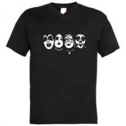 Мужская футболка  с V-образным вырезом KiSS - PrintSalon