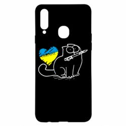 Чохол для Samsung A20s Кіт-патріот - PrintSalon