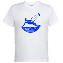 Чоловіча футболка з V-подібним вирізом KiteSurfing 1 - PrintSalon