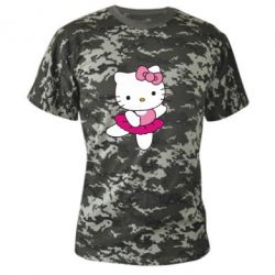 Камуфляжная футболка Kitty балярина - PrintSalon