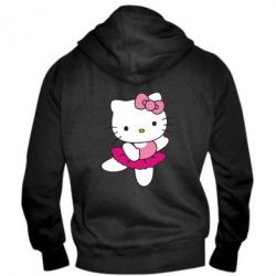Мужское худи на молнии Kitty балярина - PrintSalon