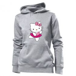 Женское худи Kitty балярина - PrintSalon