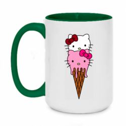Чашка двухцветная 420ml Kitty ice cream - PrintSalon