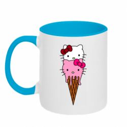 Чашка двухцветная 320ml Kitty ice cream - PrintSalon