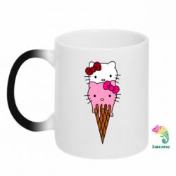 Чашка-хамелеон Kitty ice cream - PrintSalon