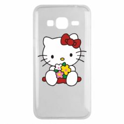 Чехол для Samsung J3 2016 Kitty с букетиком - PrintSalon