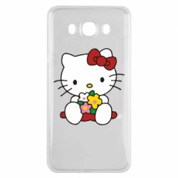 Чехол для Samsung J7 2016 Kitty с букетиком - PrintSalon