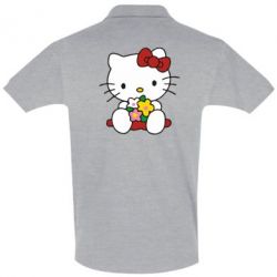 Мужское поло Kitty с букетиком - PrintSalon