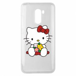Чехол для Xiaomi Pocophone F1 Kitty с букетиком - PrintSalon