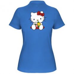 Женское поло Kitty с букетиком - PrintSalon