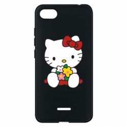 Чехол для Xiaomi Redmi 6A Kitty с букетиком - PrintSalon