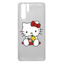Чехол для Huawei P30 Pro Kitty с букетиком - PrintSalon