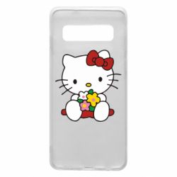 Чехол для Samsung S10 Kitty с букетиком - PrintSalon