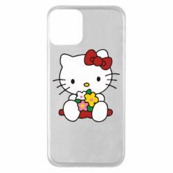 Чехол для iPhone 11 Kitty с букетиком - PrintSalon