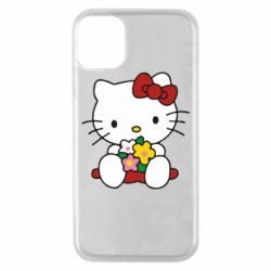 Чехол для iPhone 11 Pro Kitty с букетиком - PrintSalon