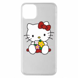 Чехол для iPhone 11 Pro Max Kitty с букетиком - PrintSalon