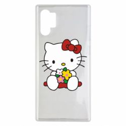 Чехол для Samsung Note 10 Plus Kitty с букетиком - PrintSalon