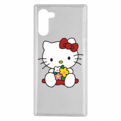 Чехол для Samsung Note 10 Kitty с букетиком - PrintSalon