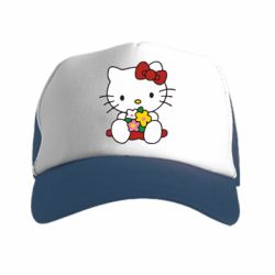 Кепка-тракер Kitty с букетиком - PrintSalon