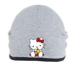 Шапка Kitty с букетиком - PrintSalon