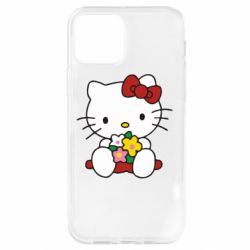 Чехол для iPhone 12 Pro Kitty с букетиком - PrintSalon