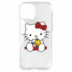 Чехол для iPhone 12 mini Kitty с букетиком - PrintSalon