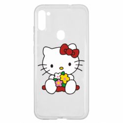 Чехол для Samsung A11/M11 Kitty с букетиком - PrintSalon