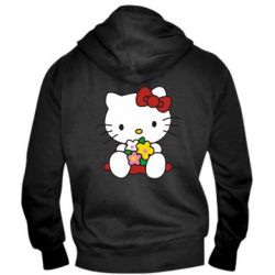 Мужское худи на молнии Kitty с букетиком - PrintSalon