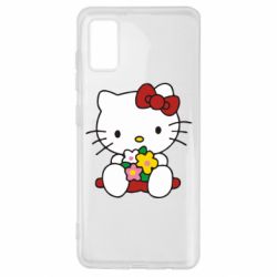 Чехол для Samsung A41 Kitty с букетиком - PrintSalon