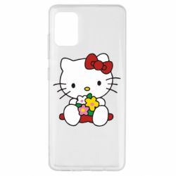 Чехол для Samsung A51 Kitty с букетиком - PrintSalon