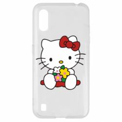Чехол для Samsung A01/M01 Kitty с букетиком - PrintSalon