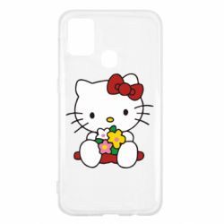 Чехол для Samsung M31 Kitty с букетиком - PrintSalon