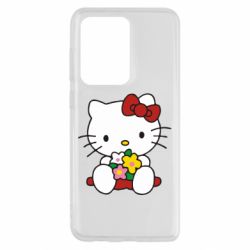 Чехол для Samsung S20 Ultra Kitty с букетиком - PrintSalon