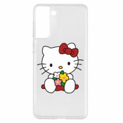 Чехол для Samsung S21+ Kitty с букетиком - PrintSalon