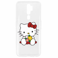 Чехол для Oppo A5/A9 2020 Kitty с букетиком - PrintSalon