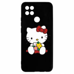 Чехол для Oppo A15s/A15 Kitty с букетиком - PrintSalon