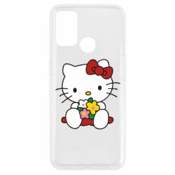 Чехол для Oppo A53/A32/A33 Kitty с букетиком - PrintSalon